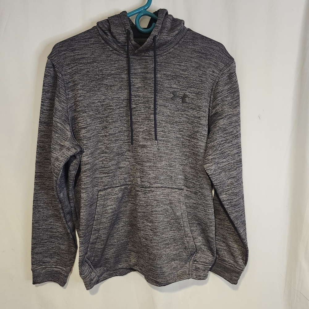 Under Armour Loose Cold Gear Hooded Pullover Gray Medium Hoodie Sweatshirt - Picture 2 of 8